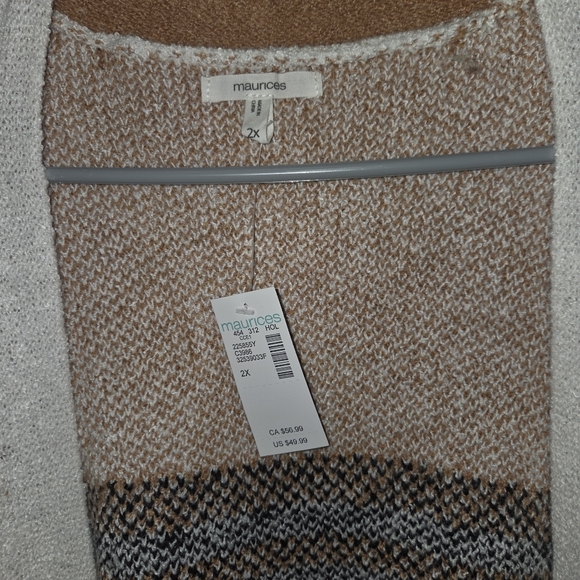 Brand new Maurices 2X fair isle open-front duster cardigan - Picture 4 of 4